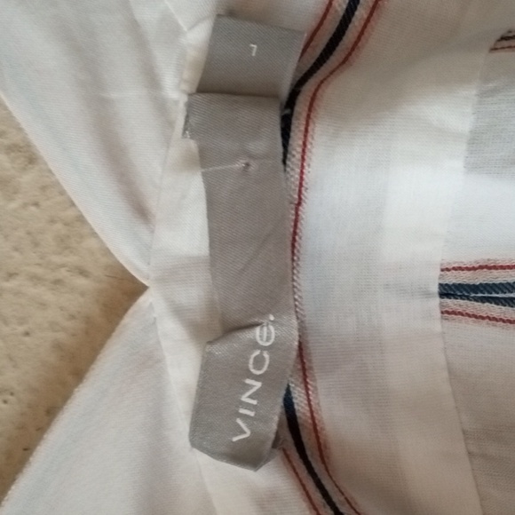 Vince White and Black Striped Blouse - Picture 2 of 4